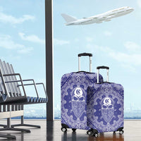 Blue Paisley Luggage Cover Skull Gangster - Wonder Print Shop
