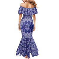 Blue Paisley Mermaid Dress Skull Gangster - Wonder Print Shop