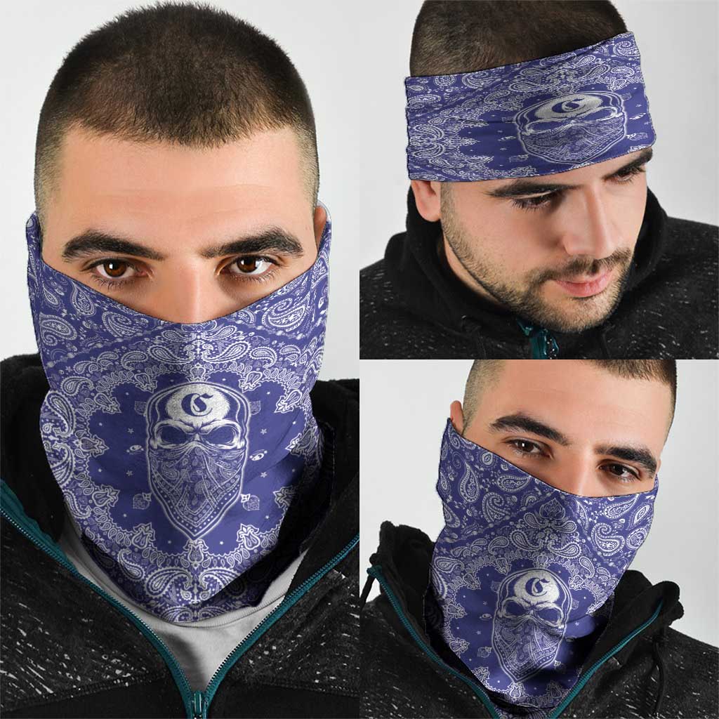 Blue Paisley Neck Gaiter Skull Gangster - Wonder Print Shop