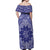 Blue Paisley Off Shoulder Maxi Dress Skull Gangster - Wonder Print Shop