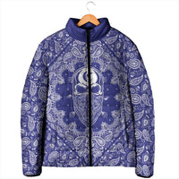 Blue Paisley Padded Jacket Skull Gangster - Wonder Print Shop