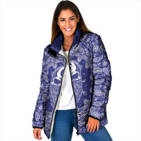 Blue Paisley Padded Jacket Skull Gangster - Wonder Print Shop
