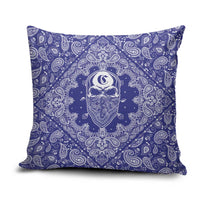 Blue Paisley Pillow Cover Skull Gangster - Wonder Print Shop