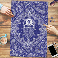 Blue Paisley Puzzle Skull Gangster - Wonder Print Shop