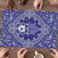 Blue Paisley Puzzle Skull Gangster - Wonder Print Shop