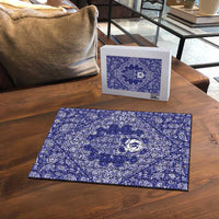Blue Paisley Puzzle Skull Gangster - Wonder Print Shop