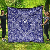 Blue Paisley Quilt Skull Gangster - Wonder Print Shop
