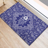 Blue Paisley Rubber Doormat Skull Gangster - Wonder Print Shop