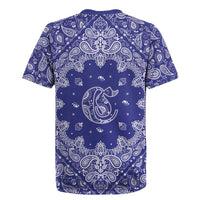 Blue Paisley Rugby Jersey Skull Gangster - Wonder Print Shop