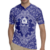 Blue Paisley Rugby Jersey Skull Gangster - Wonder Print Shop