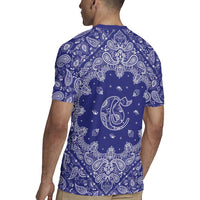 Blue Paisley Rugby Jersey Skull Gangster - Wonder Print Shop