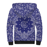 Blue Paisley Sherpa Hoodie Skull Gangster - Wonder Print Shop