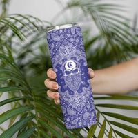 Blue Paisley Skinny Tumbler Skull Gangster - Wonder Print Shop
