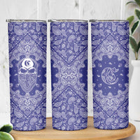 Blue Paisley Skinny Tumbler Skull Gangster - Wonder Print Shop