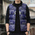 Blue Paisley Sleeveless Puffer Jacket Skull Gangster - Wonder Print Shop