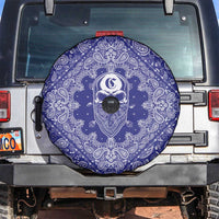 Blue Paisley Spare Tire Cover Skull Gangster - Wonder Print Shop