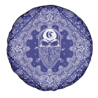 Blue Paisley Spare Tire Cover Skull Gangster - Wonder Print Shop
