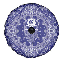 Blue Paisley Spare Tire Cover Skull Gangster - Wonder Print Shop