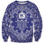 Blue Paisley Sweatshirt Skull Gangster - Wonder Print Shop