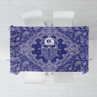 Blue Paisley Tablecloth Skull Gangster - Wonder Print Shop