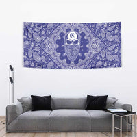 Blue Paisley Tapestry Skull Gangster - Wonder Print Shop