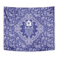Blue Paisley Tapestry Skull Gangster - Wonder Print Shop