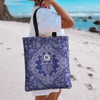 Blue Paisley Tote Bag Skull Gangster - Wonder Print Shop