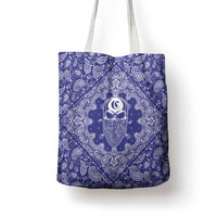Blue Paisley Tote Bag Skull Gangster - Wonder Print Shop