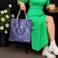 Blue Paisley Tote Bag Skull Gangster - Wonder Print Shop