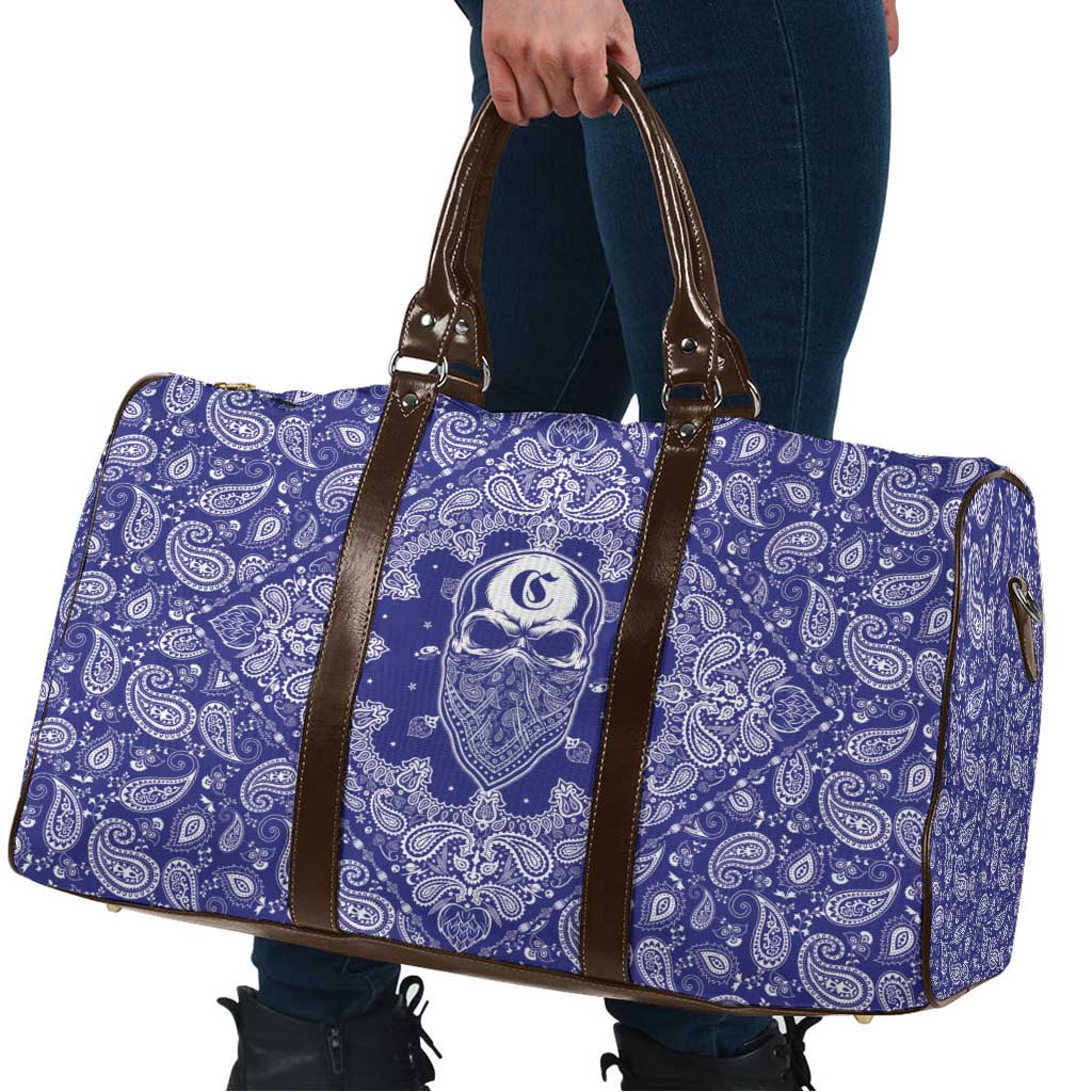 Blue Paisley Travel Bag Skull Gangster - Wonder Print Shop