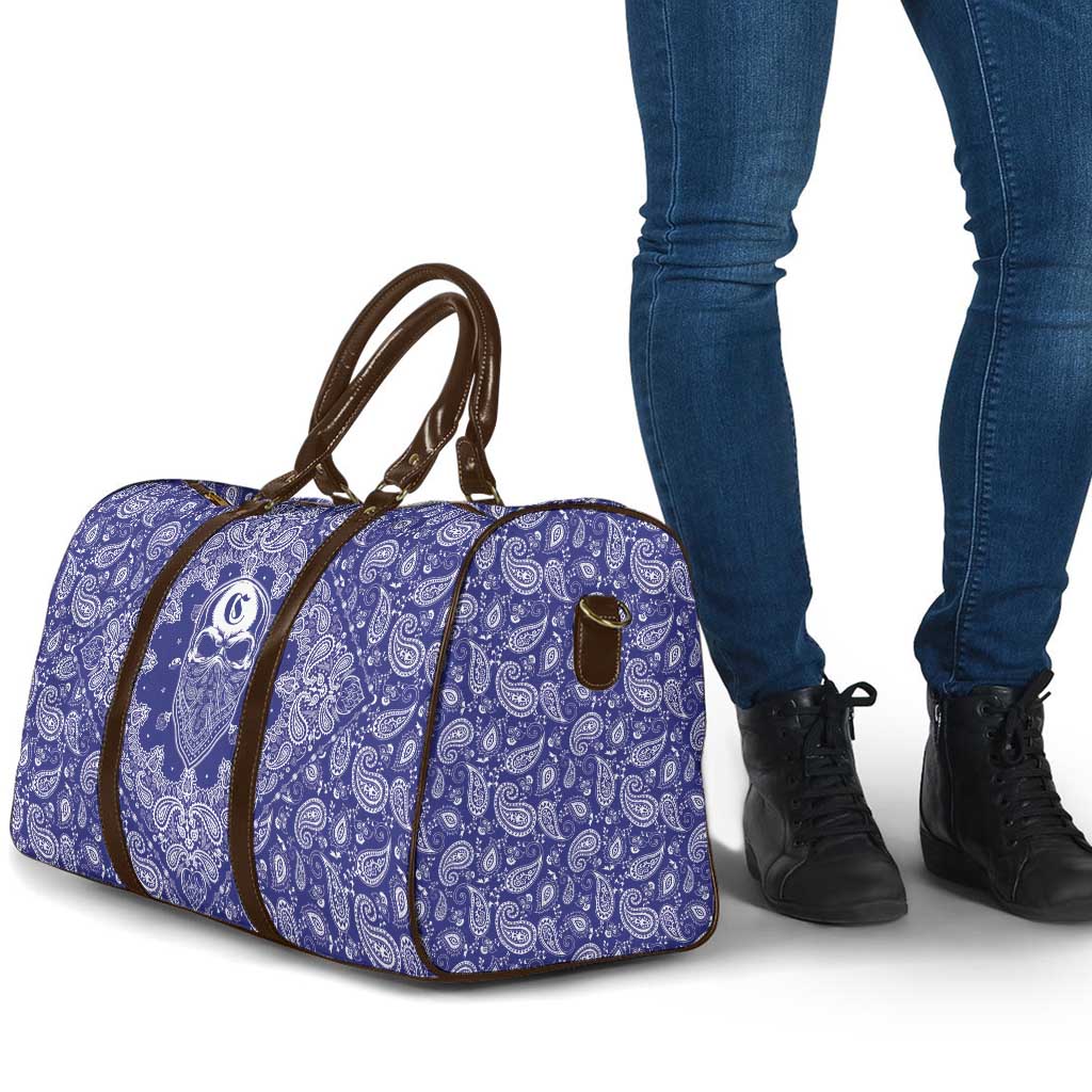 Blue Paisley Travel Bag Skull Gangster - Wonder Print Shop
