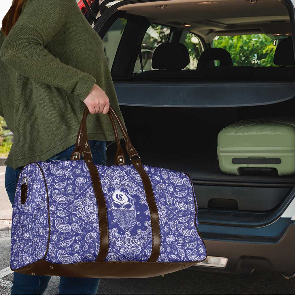 Blue Paisley Travel Bag Skull Gangster - Wonder Print Shop