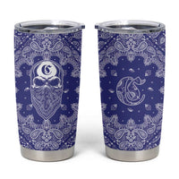 Blue Paisley Tumbler Cup Skull Gangster - Wonder Print Shop
