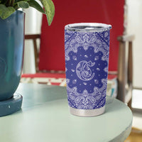 Blue Paisley Tumbler Cup Skull Gangster - Wonder Print Shop