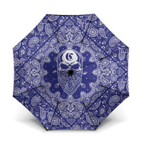 Blue Paisley Umbrella Skull Gangster - Wonder Print Shop