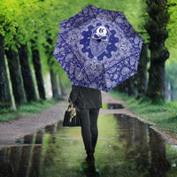 Blue Paisley Umbrella Skull Gangster - Wonder Print Shop