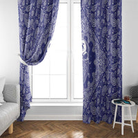 Blue Paisley Window Curtain Skull Gangster - Wonder Print Shop