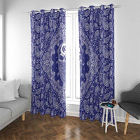 Blue Paisley Window Curtain Skull Gangster - Wonder Print Shop