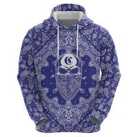 Blue Paisley Zip Hoodie Skull Gangster - Wonder Print Shop