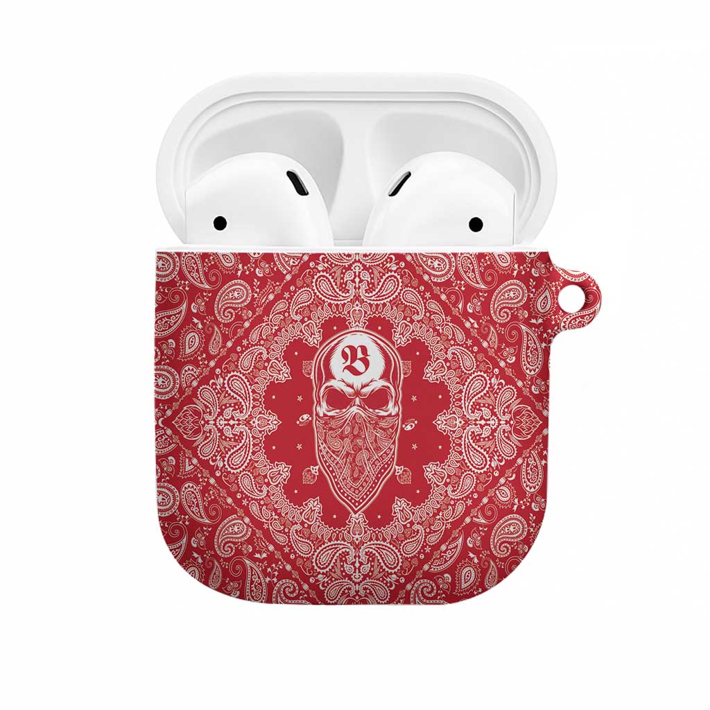 Red Paisley AirPods Case Skull Gangster - Wonder Print Shop