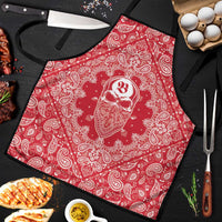 Red Paisley Apron Skull Gangster - Wonder Print Shop