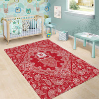 Red Paisley Area Rug Skull Gangster - Wonder Print Shop