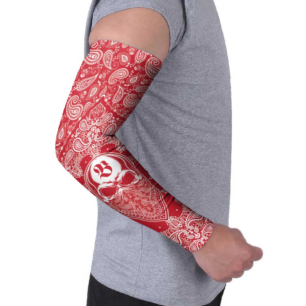 Red Paisley Arm Sleeves Skull Gangster - Wonder Print Shop
