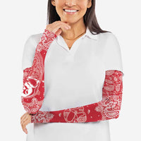 Red Paisley Arm Sleeves Skull Gangster - Wonder Print Shop