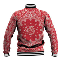 Red Paisley Baseball Jacket Skull Gangster - Wonder Print Shop