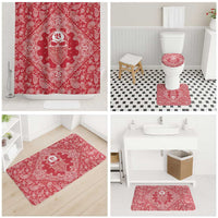 Red Paisley Bathroom Set Skull Gangster - Wonder Print Shop