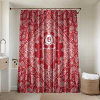 Red Paisley Bathroom Set Skull Gangster - Wonder Print Shop