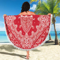 Red Paisley Beach Blanket Skull Gangster - Wonder Print Shop