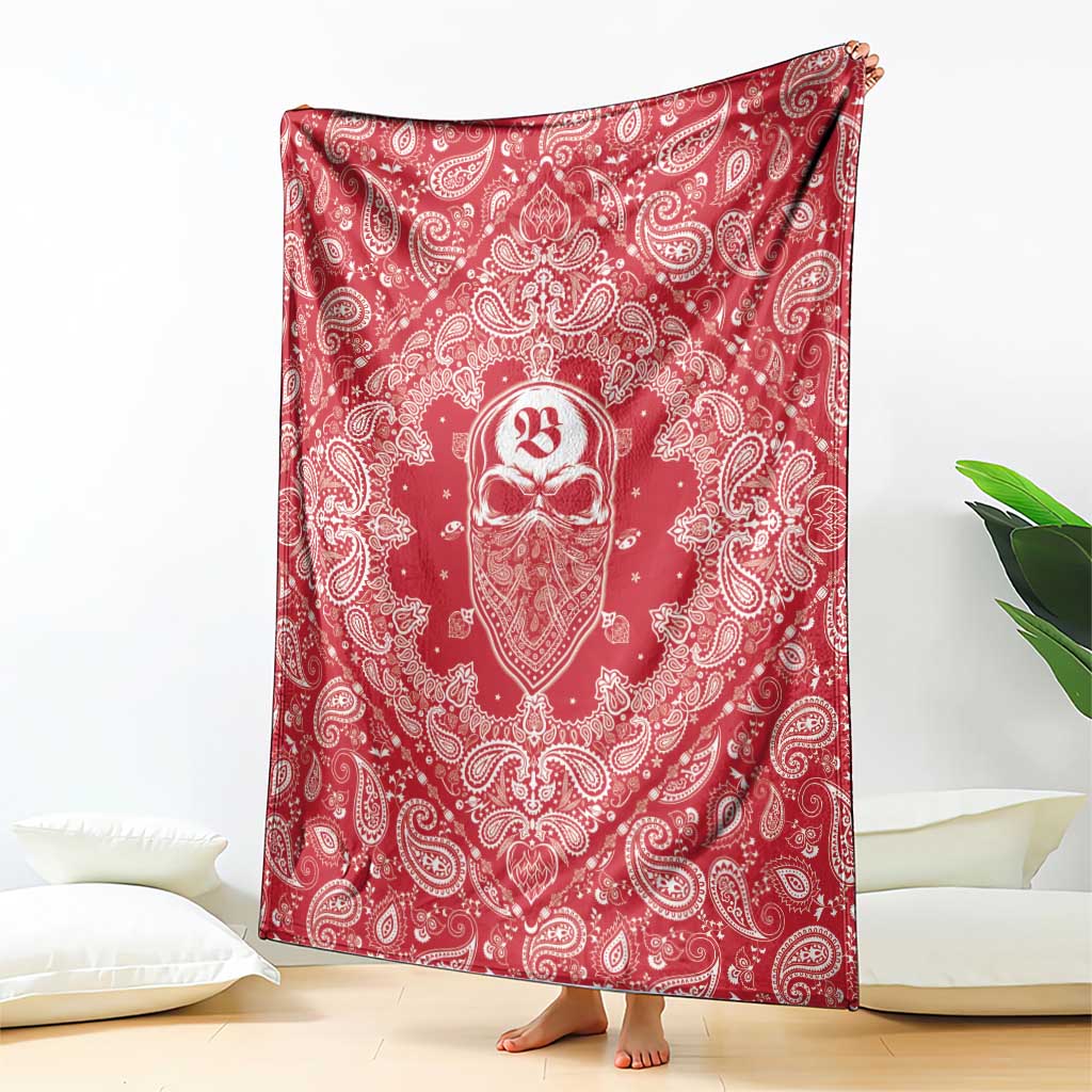 Red Paisley Blanket Skull Gangster - Wonder Print Shop