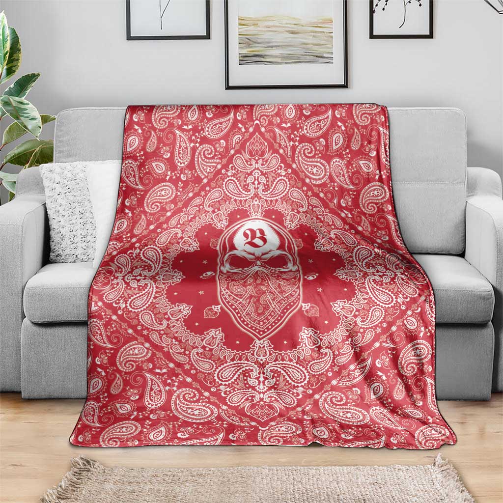 Red Paisley Blanket Skull Gangster - Wonder Print Shop